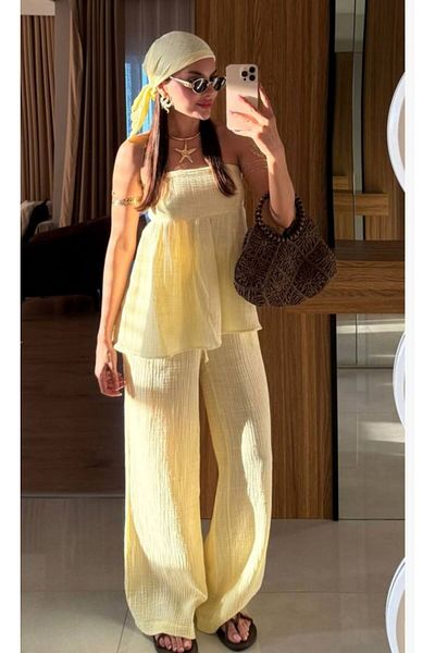 My Blog Yellow Bandana 100% Cotton Muslin Set - 30377