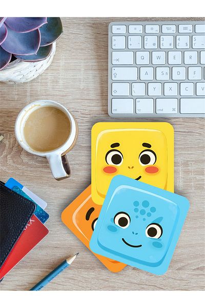 karbonsoft Pokemon Themed Coasters Wooden Printed Coasters Set of 4 (9 X9CM)