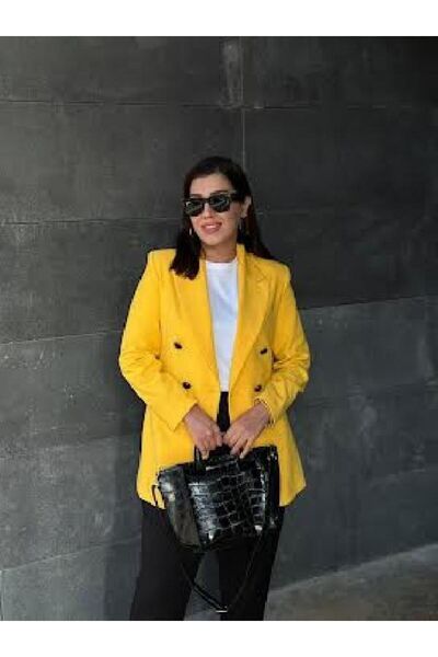 PARKDERİN PLUS SIZE BLACK BUTTON BLAZER JACKET