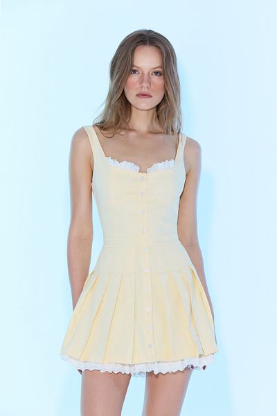 Sagaza Studio Ss6048 Esila Pleated Mini Dress