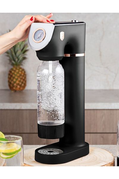 Berlinger Haus Soda Maker | Sparkling Water Maker | 2 Bottles | Black Rose Collection | Standard Co2 Cylinders