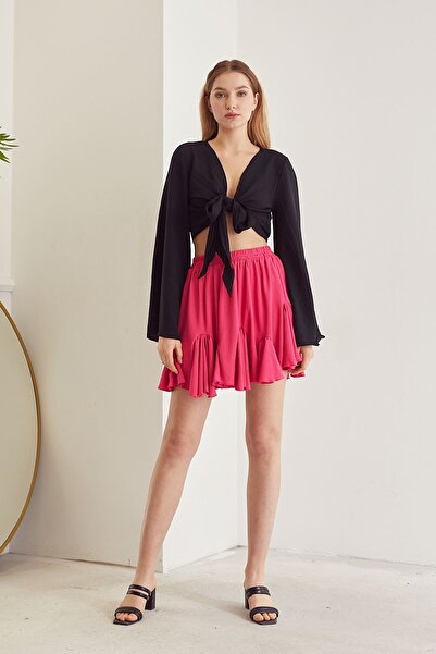 Foremia تنورة بخصر مطاطي - فوشيا