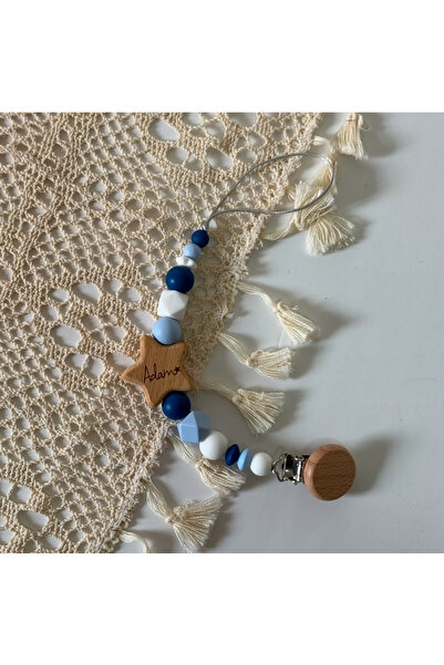 Little Cloud مشبك اللهاية (كوكب النجوم) مع ميزة نقش اسم الطفل