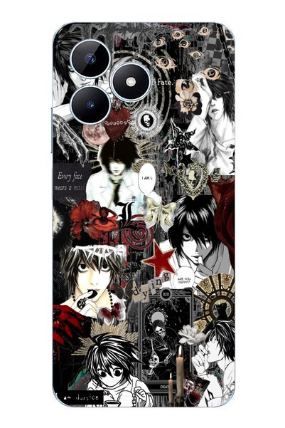 TechTree Realme Note 50 Compatible Death Note Collage Design Transparent Sili...