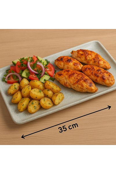 MAViHOME Tan Series 35 X 15 cm Chicken World Patterned Plates Single