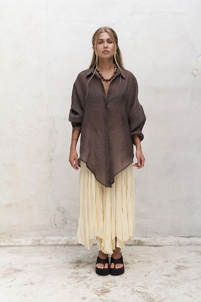 BOHEMAİ Lyra Oversize Brown Shirt