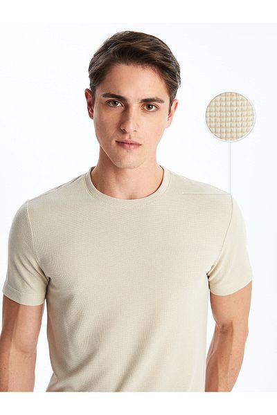 LC Waikiki Crew Neck Short Sleeve Men's Textured T-Shirt