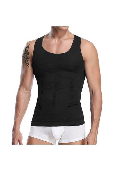 MYS GRUP TEKSTİL Men's Body Shaper Chest and Belly Tightener Slimming Firming Breathable Undershirt Corset