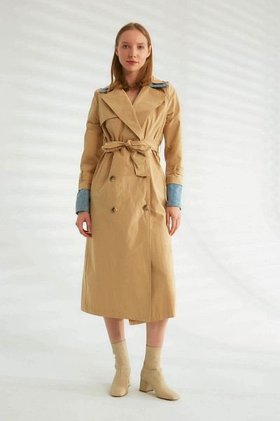 Robin Belted Trench Coat with Jean Detail