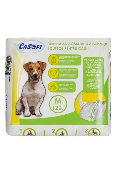 OEM Medium Dog Diapers, 12 Pieces, Tail Hole, Elastic Waist
