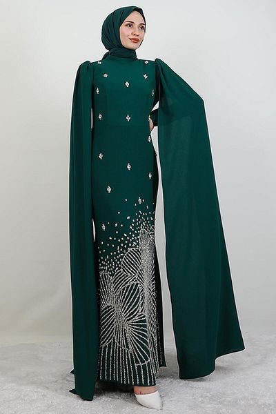 GİYZAMİLA Βραδινό φόρεμα Zeynep Stone Emerald