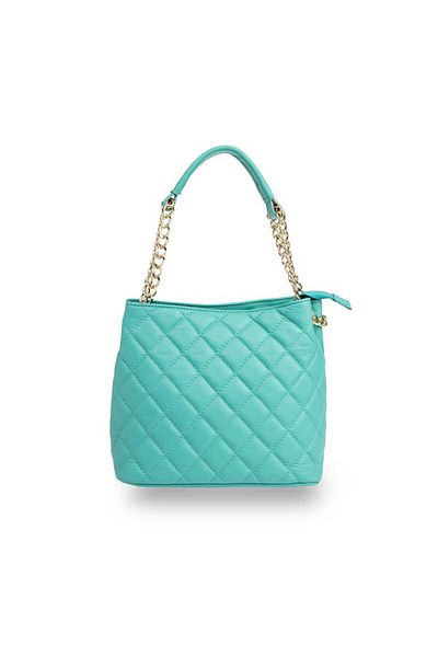 Toro Nero Women's bag made of turquoise genuine leather Lorena
