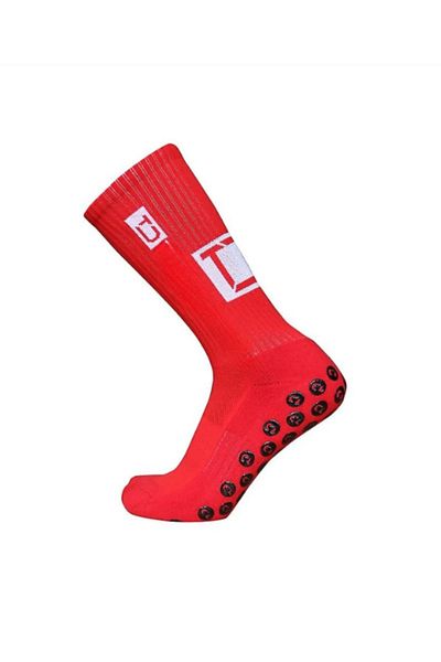 ÖZKAHRA TEKSTİL Red Non-Slip Sole Football Socks