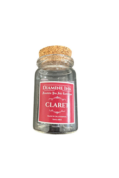 Diamine Mantar Kapak Cam Şişe 12'li Kartuş Seti Claret