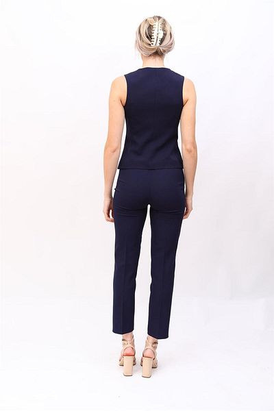 ÖNDER ÖZSOY Classic Vest & Tube Leg Pants Suit-Navy