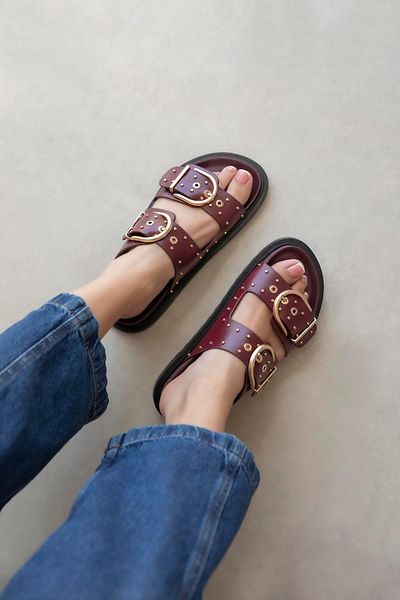 STRASWANS Papuci de damă Pella Drop Detail Daily Comfort Roșu Claret