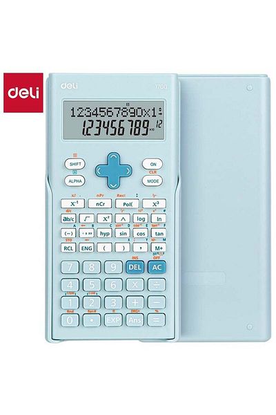 Deli E1700 Scientific Calculator With 240 Functions, 10 2 Dual Line Display & 5-year Warranty - Blue
