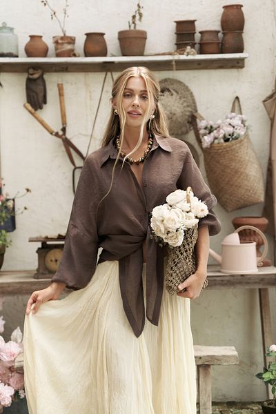 BOHEMAİ Lyra Oversize Brown Shirt