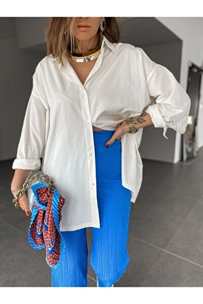 BEBE PLUS Γυναικείο πουκάμισο oversize με λεπτομέρεια χτένι στην πλάτη