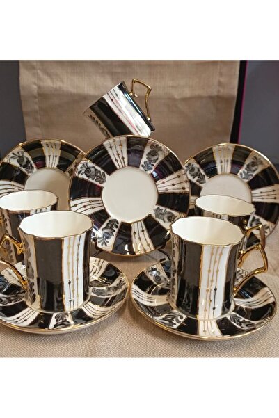 BY.RAYKA PORSELEN El Dekor Siga Porcelain Hand Decor Painting Cup Set