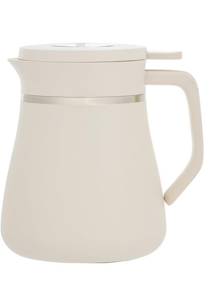 ALSAIF Coffee And Tea Vaccum Flask Steel In White / Leak-proof And Keeps Drinks Hot 1 Liter