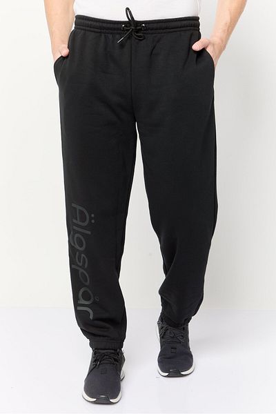 Algspar Men Regular Fit Brand Logo Jogger Pants, Black