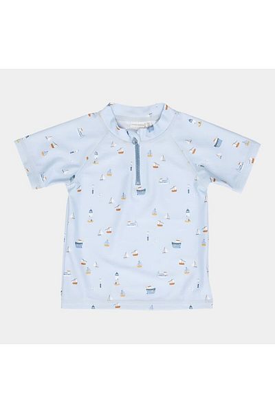 Little Dutch - Tricou anti-UV pentru băieți, Sailors Bay Blue, mărimea 74-80
