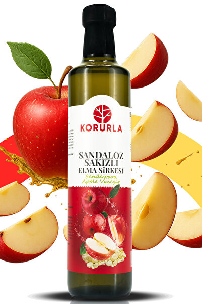 Korurla Elma Sirkesi Sandaloz Sakızlı 500 ml | Doğal Fermantasyon Katkısız Sirke