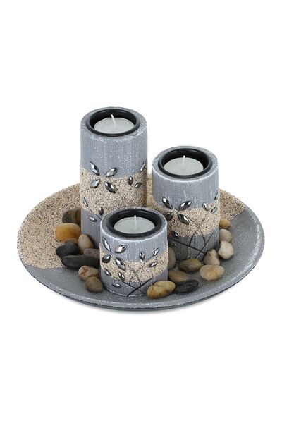 Relaxdays Σετ 3 κεριών, πολύχρωμα, διαστάσεις 13,5 x 22 cm, Relaxdays