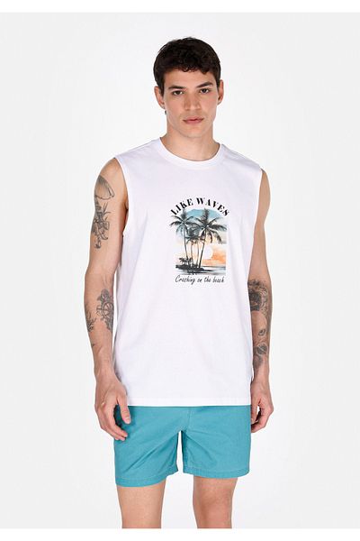 Colin's Regular Fit Men's White Tank Top