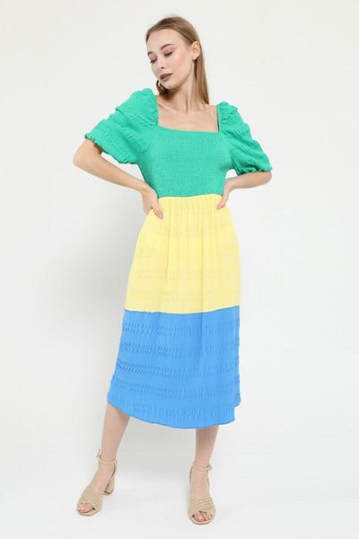 BEBE PLUS 26301 Balloon Sleeve Lined Knee Length Dress