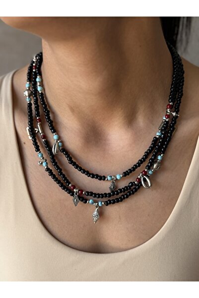 dela otantik El Yapımı Bohem Boncuklu Çok Sıralı Kadın Kolye – Etnik Otantik ...