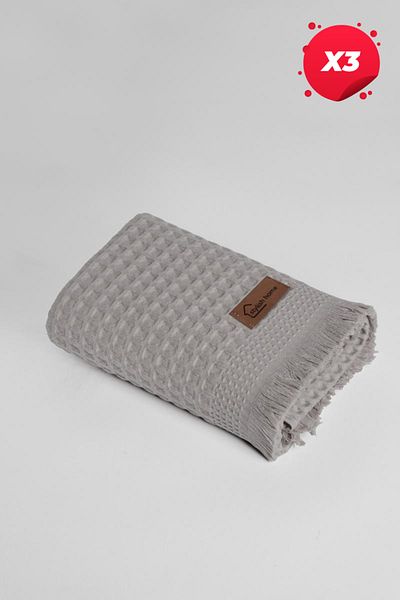 Stylish Home X3 - COTTON WAFFLE TOWEL - 50 x 90-DARK GRAY