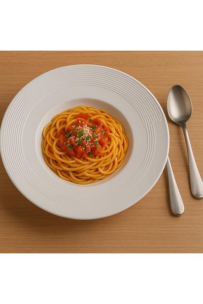 MAViHOME Plain White Porcelain 27 Cm Pasta Plate