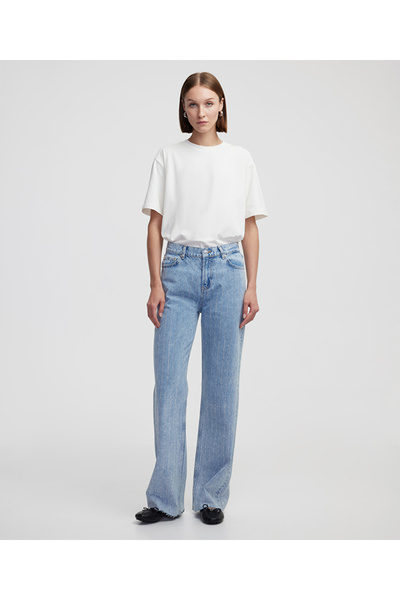 İpekyol Hotfix baskılı wide leg jean pantolon