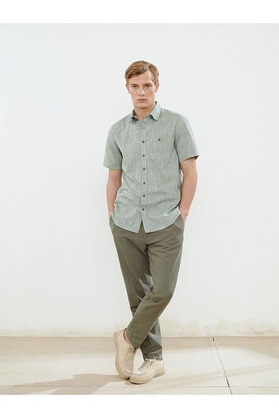 LC Waikiki Ανδρικό πουκάμισο Regular Fit Linen Blend