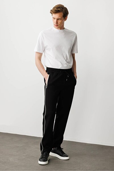 Desen Triko Erkek Yanı Çizgili Eşofman Altı K.Lacivert