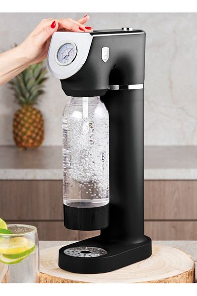 Berlinger Haus Soda Maker | Sparkling Water Maker | 2 Bottles | Matte Black Collection | Standard Co2 Cylinders