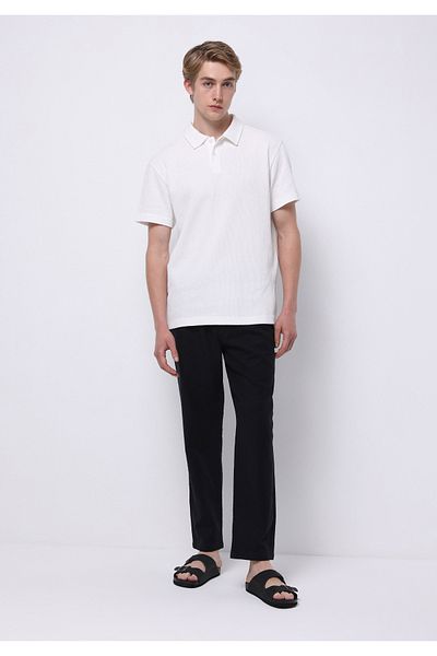 Colin's Regular Fit Mid Waist Long Leg Men's Black Trousers