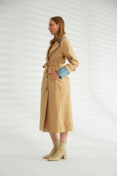 Robin Belted Trench Coat with Jean Detail