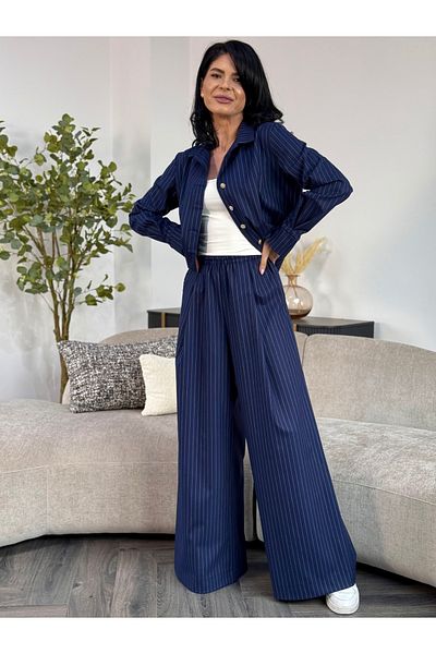 RAMONA BADESCU EXCLUSIVE Elegant Striped Set – Loose Fit, Flowy Material