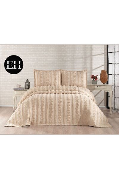 Elvira Home Collection Eh Double 3 Pcs Nordic Bedspread Set-Bed Cover Set-Pike Set Daily Dowry