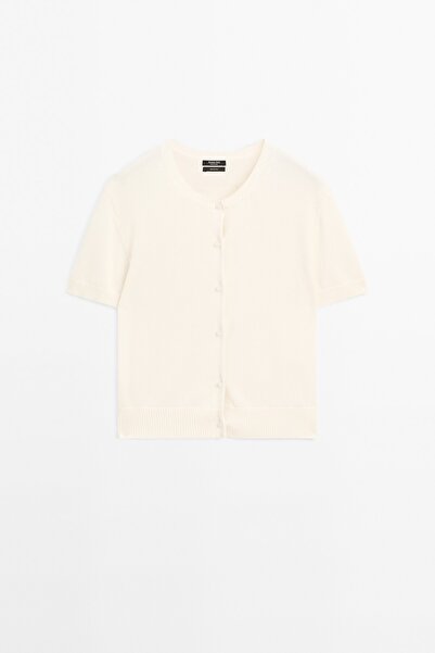 Massimo Dutti Pamuklu kısa kollu triko hırka