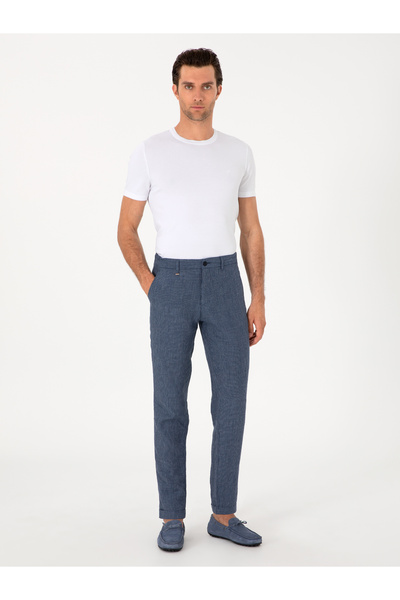 Cacharel İndigo Carrot Fit Beli Lastikli %100 Keten Spor Pantolon 50298913-VR028