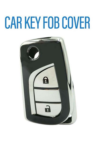 Toyota Hilux 2023 2 Button Remote Key Fob Tpu Case, Black, Durable Car Key Cover, 1 Piece