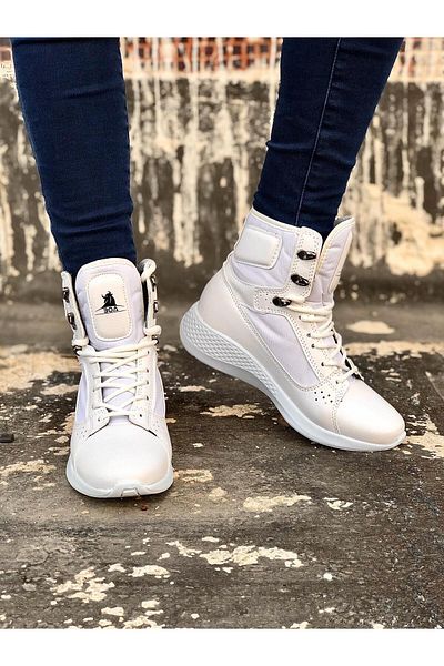 Byshoes BA0600 Lace-Up White Boxer Unisex Sports Boots