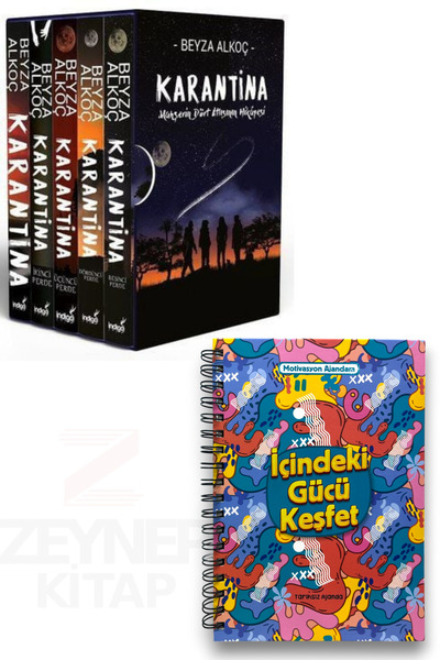 İndigo Kitap Karantina 5 Kitap Set(KARTONKAPAK-KUTULU)Motivasyon Ajandam Tari...