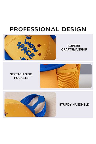 Nohoo 3D Cute UFO Kids School Bag/Activity Bag 10" - Yellow