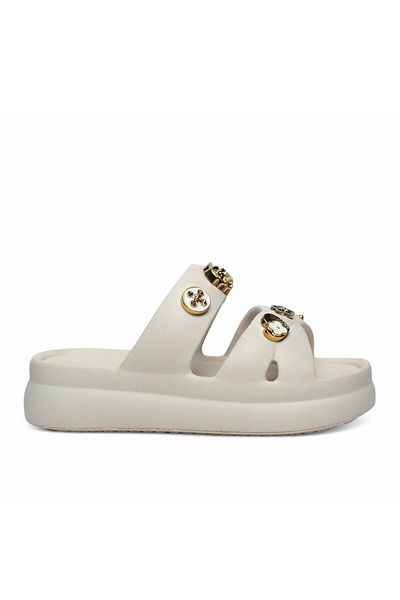İncim شبشب نسائي من Stoned Ecru Daily Orthopedic Pool Beach Slippers