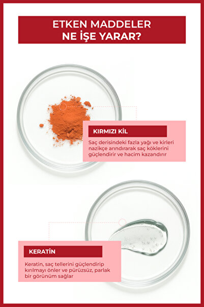 ENZYM COSMETICS Kırmızı Kil Saç Maskesi, Detoks Etkili, Nemlendirici Ve Hacim Kazandırıcı Etki 250 ml